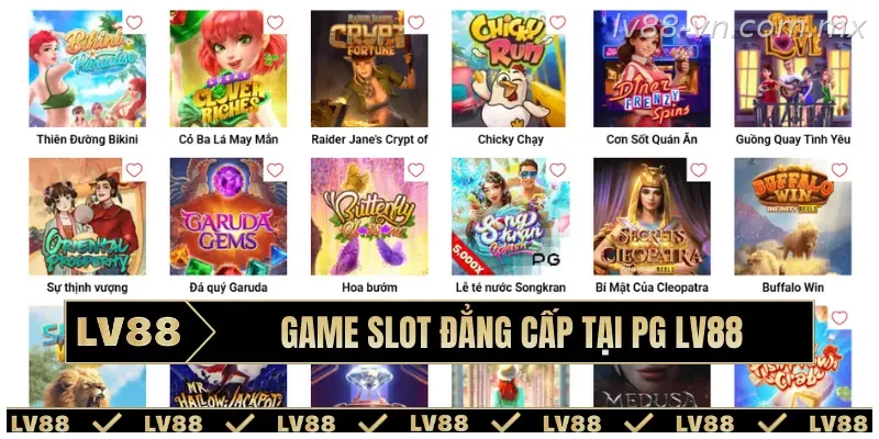 Game slot đẳng cấp tại PG LV88