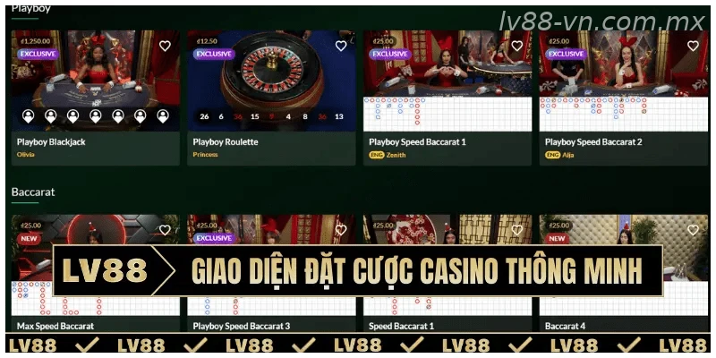 Giao diện đặt cược casino thông minh