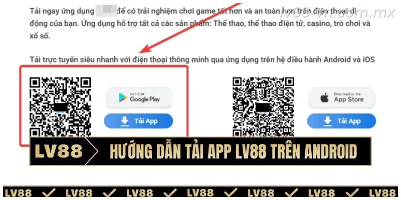 Hướng dẫn tải ứng dụng LV88 trên điện thoại Android